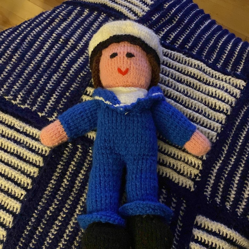 Handmade Blue Sailor Doll